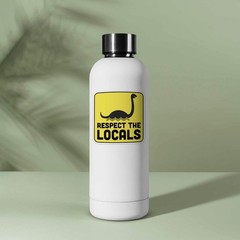 Respect the Locals Sea Monster Sticker – Funny Cryptid Decal for Laptop