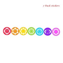 7 Pack Chakra Chart Circle Sticker Decal Car Wicca Yoga Hindu Aum Om Mandala