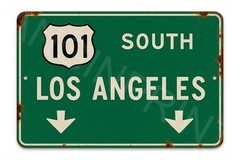 Los Angeles Highway Sign 101 South Metal Aluminum Outdoor Weatherproof