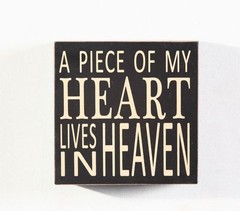 «A Piece Of My Heart Lives in Heaven» Wood Box Sign 5.75″ Home decoration