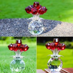 Crystal Gemstone Rose Flower Colourful Rose Bouquet Eternal Ornament Gift