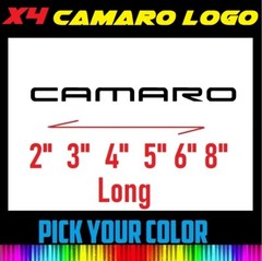 x4 2″ 3″ 4″ 6″ 8″ CAMARO Logo Vinyl Wheel Window door trunk Decal Car Sticker