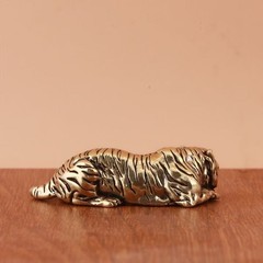 Brass Tiger Animal Statue Small Sculpture Tabletop Figurine Home Decor Gifts