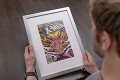 Black Comic Book Frame W/ Black Mat For 4 Current Era Comics Horizontally