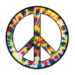 Peace Sign Tie Dye Sticker Circle Vinyl Decal for Car Laptop Phone Rainbow