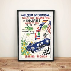 Florida International – 12 Hour Grand Prix – 1958 Vintage Wall Art Poster Print