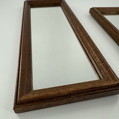 Vintage Home Interiors Homco Wood Wall Accent Mirrors Pair MCM Rustic Decor