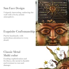 Bronze Metal Sun Stars Wall Art Garden Sculpture Indoor Outdoor Patio Home Decor
