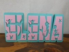 Custom Nameplate Personalized 3D Name Sign 3D Printed Mermaid Design