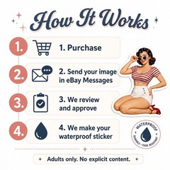 Custom Pin-Up Sticker 5 Inch Waterproof Personalized Adult Artwork