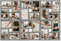 Grey 24-Opening 4×6 Collage Frame for Family Photos & Wall Decor