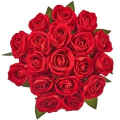 VEVOR 60 Pcs Red Roses Artificial Flowers Realistic Bouquet for Xmas Home Decor