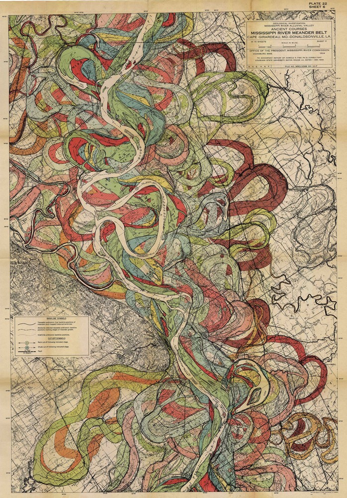 Sheet 6 – 1944 Map Mississippi River Meander Belt Harold Fisk Mississipp Poster