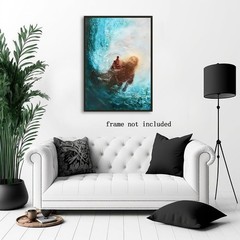 Jesus Christian Canvas Wall Art Hand of God Reaching Into Water 8x12inch Unframe