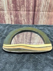 Vintage Studio Art Hand Glazed Ceramic Mirror, Boho Style, MidCentury Art 9.5×8”