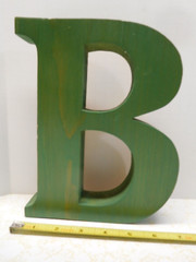 BIG B Large 8-1/2″ Wood Painted Green Letter B