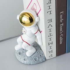 Space Theme Bookends for Shelves, Astronaut Moon Book Ends for Kids Room