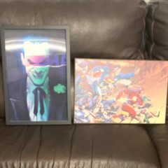 2 Multicolor Animation Vertical Prints – Framed Wall Art for Teens & Adults