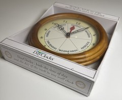 DayClocks Classic Day of Week Wall Clock 9 Inch Oak Wood Frame NIB Retirement