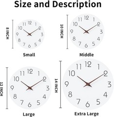 12-Inch Silent Wall Clock – Modern Battery Operated Wooden Design for Any Room