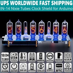 Nixie Tubes Clock IN-14 Arduino Shield NCS314 with Sockets FAST SHIPPING 3-5Days