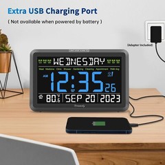 Digital Clock with Date and Day of Week for Seniors – Colorful Large Display