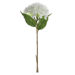 EZFLOWERY 5 Pcs Artificial Silk Hydrangea Flowers 18» Bouquet Arrangement White