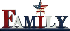 Patriotic Decor Wooden Family Sign American 4Th of July USA Letter Tabletop Deco