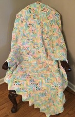 Handmade Crochet Baby Afghan 54″ W x 56″ L Rectangle Unisex Mutli Color Pastels