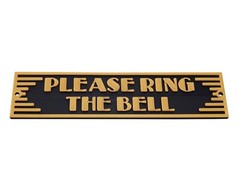 Plastic Please Ring The Bell Art Deco Style Sign Office Home Décor Wall Plaque