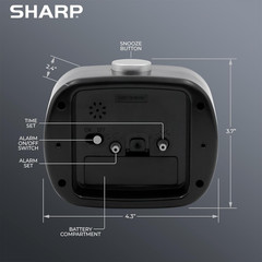 Alarm Clock, Retro Analog Simple Battery Powered Clock, Black, White
