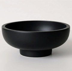 Handmade Concrete Pedestal Bowl. 10x5x4.25″. Decorative Centerpiece. Black.