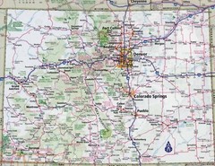 COLORADO STATE ROAD MAP GLOSSY POSTER PICTURE PHOTO PRINT county city