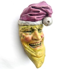 Laughing Moon, Unique Santa Moon for All Seasons, Indoor-Outdoor Wall Art
