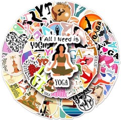 Yoga Stickers |50Pcs Yoga Waterproof Vinyl Decals for Water Bottles Laptop Lugga