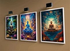 Stone Ancient Buddha Meditation Wall Art | Serene Landscape Canvas Print | Zen H