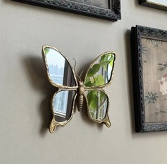 Vintage Butterfly Wall Mirror Ornate Decorative Antique Style Mirror Wall Decor