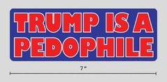 Anti-Trump Epstein Sticker «Trump Is A Pedophile» 7″ Vinyl Decal