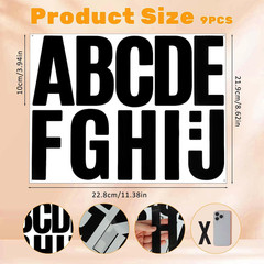 Large Vinyl Alphabet Stickers, 4 Inch Self-Adhesive Poster Letter Stickers for M