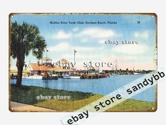 1930-45 Halifax River Yacht Club, Daytona Beach, Florida tin sign restaurant pub