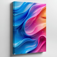 Vibrant, Abstract Composition Featuring Fluid, Swirling Waves Of Color Wall Art