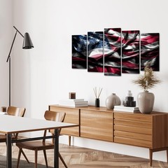 5 Pieces USA American Flag Canvas Wall Art Vintage Flags Picture Print Giclee…
