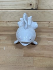Off White Glazed Statue Table Decor Koi White Ceramic Fish