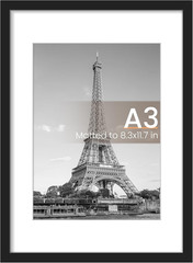 Upsimples A3 Picture Frame, Display Pictures 8.3X11.7 with Mat or 11.7 X 16.5 Wi