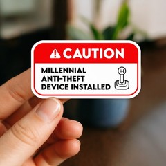 CAUTION Millennial AntiTheft Device Installed Manual Gearbox Decal Sticker Vinyl