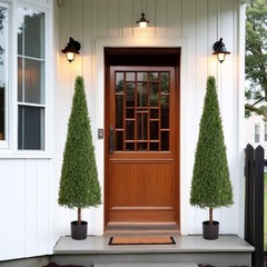 6FT Artificial Conical Topiary Trees UV Resistant Faux Cedar Fake Potted Plants