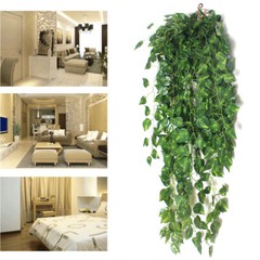 2 Bunch Artificial Fake Flower Vine Hanging Garland Plant Ivy Home Deco Green US