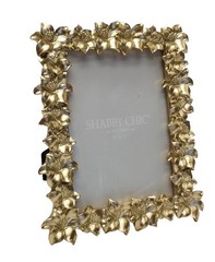 Authentic Shabby Chic 1989 Gold Flowers Rectangular Picture Frame Fits 5 x 7in