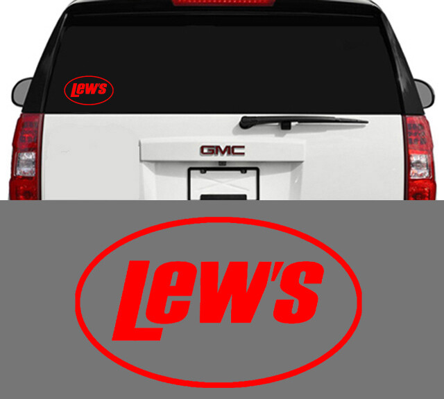 Lew’s Fishing Reels & Rods Outdoor Sports Vinyl Decal Sticker Red