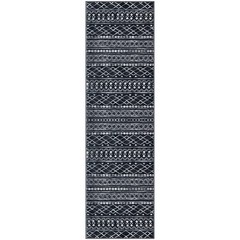 KUTA Boho Runners for Hallways 2×8 Black Moroccan Washable Runner Rug Non-Sli…